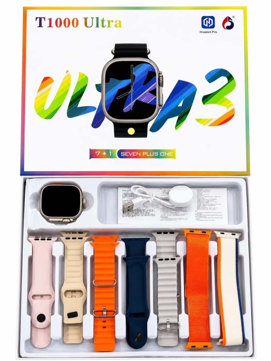 ساعة يد ذكية ULTRA 3 مع 7 اقشاط