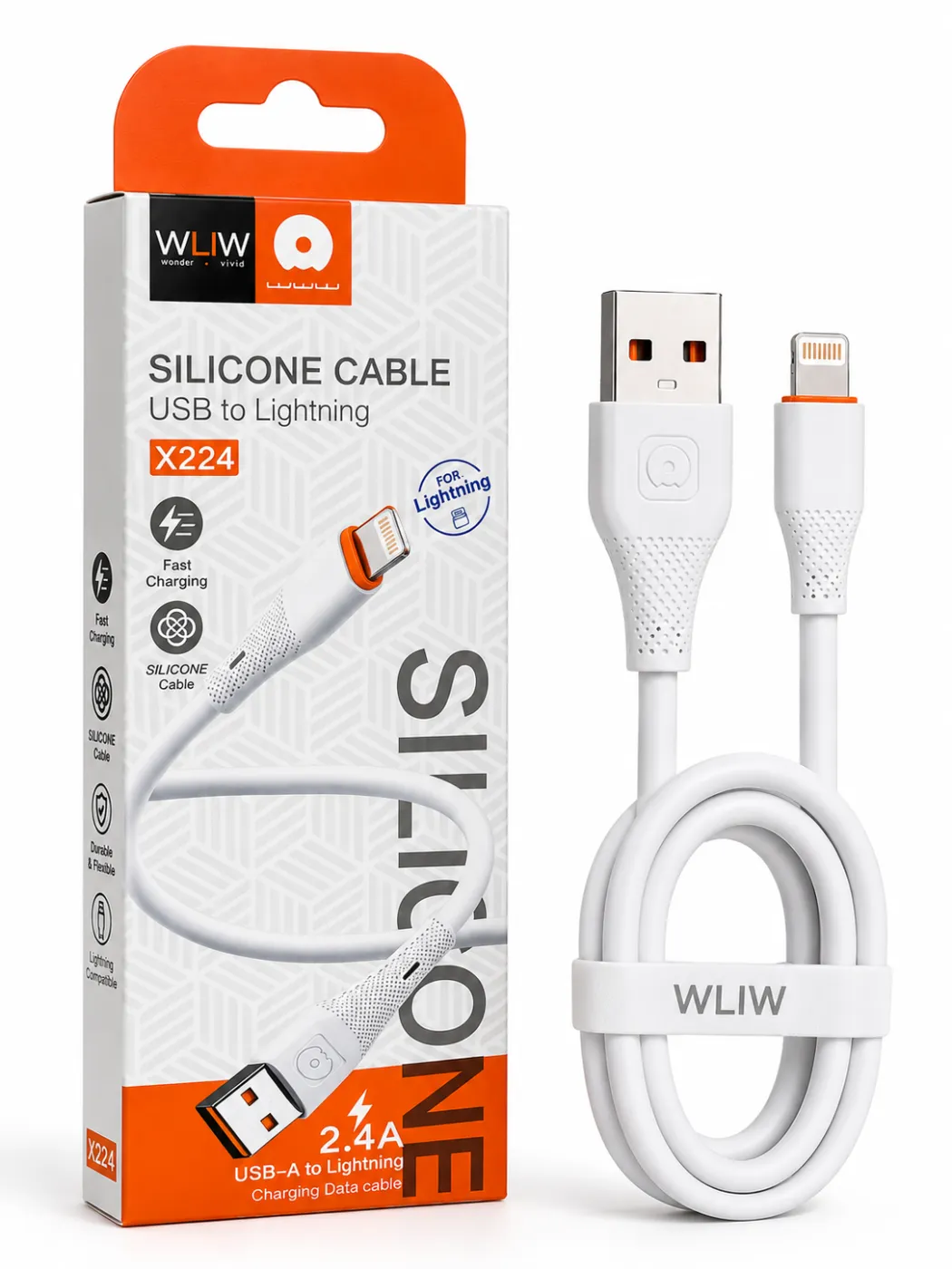 WUW X224 USB to Lightning Silicone Cable