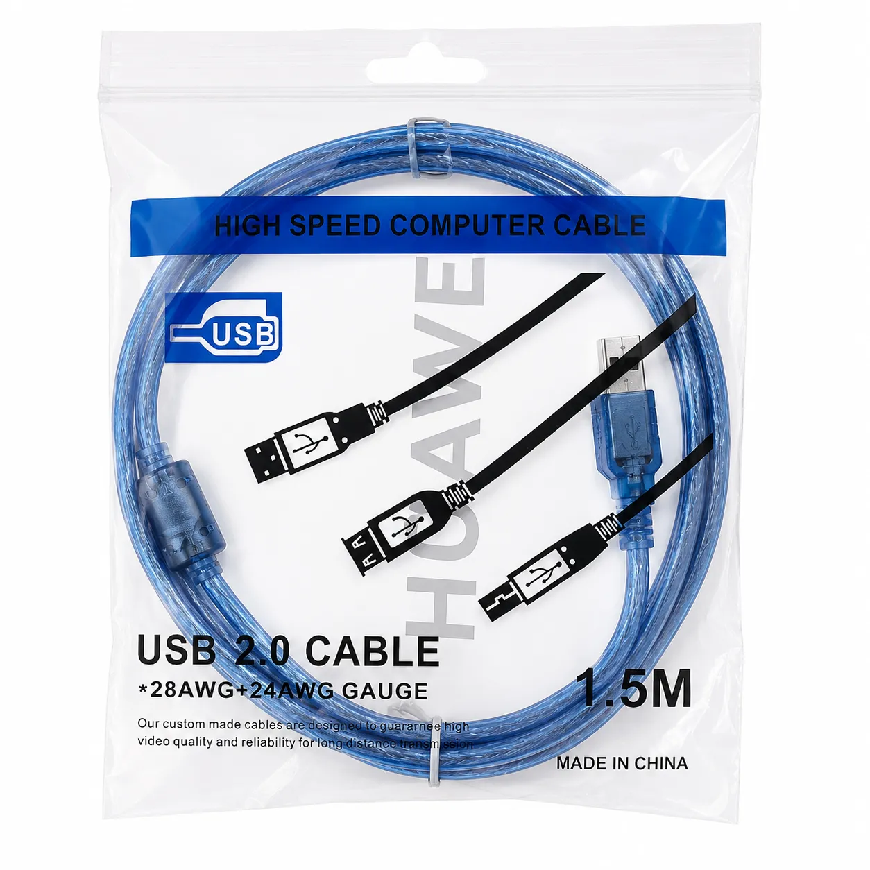 High-Speed USB 2.0 Printer Cable (1.5 Meters)