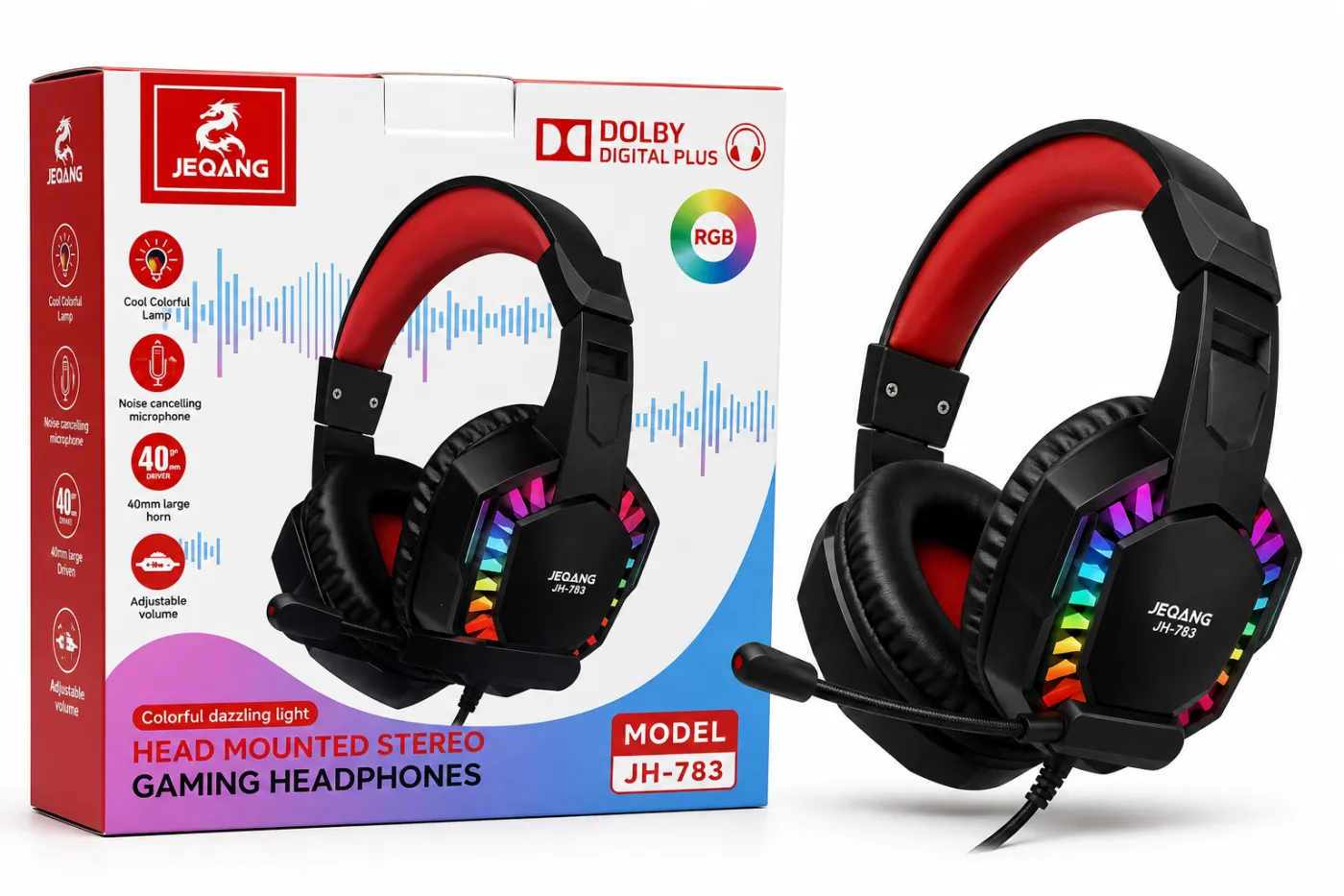 JEQANG JH-783 Head Mounted Stereo Gaming Headphones