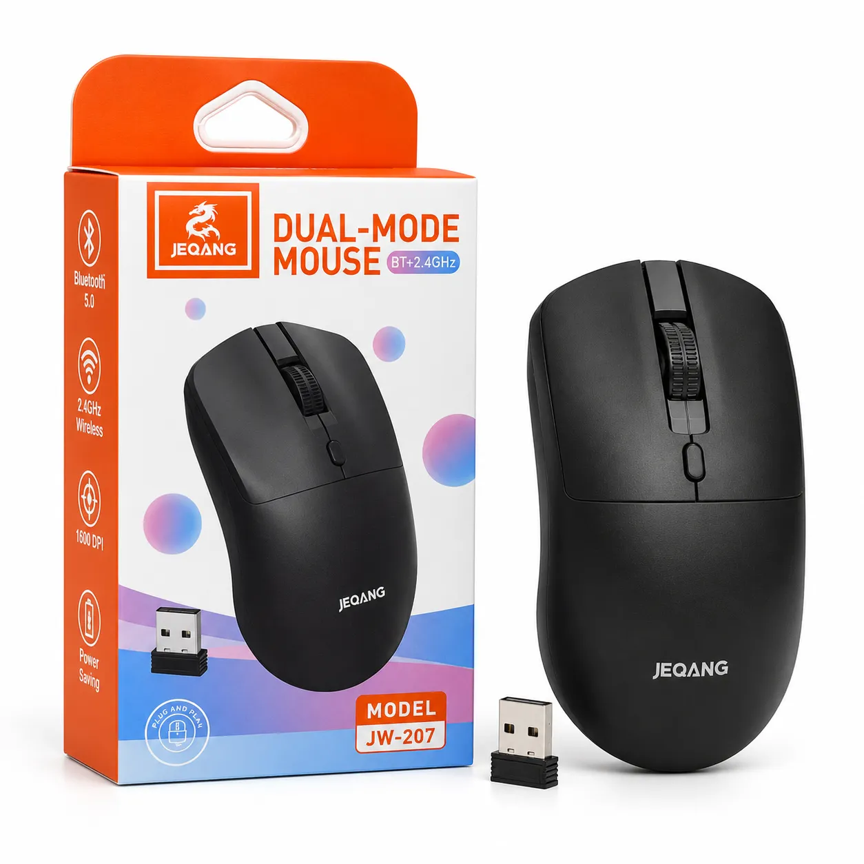 JEQANG JW-207 Dual-Mode Mouse (BT+2.4GHz)