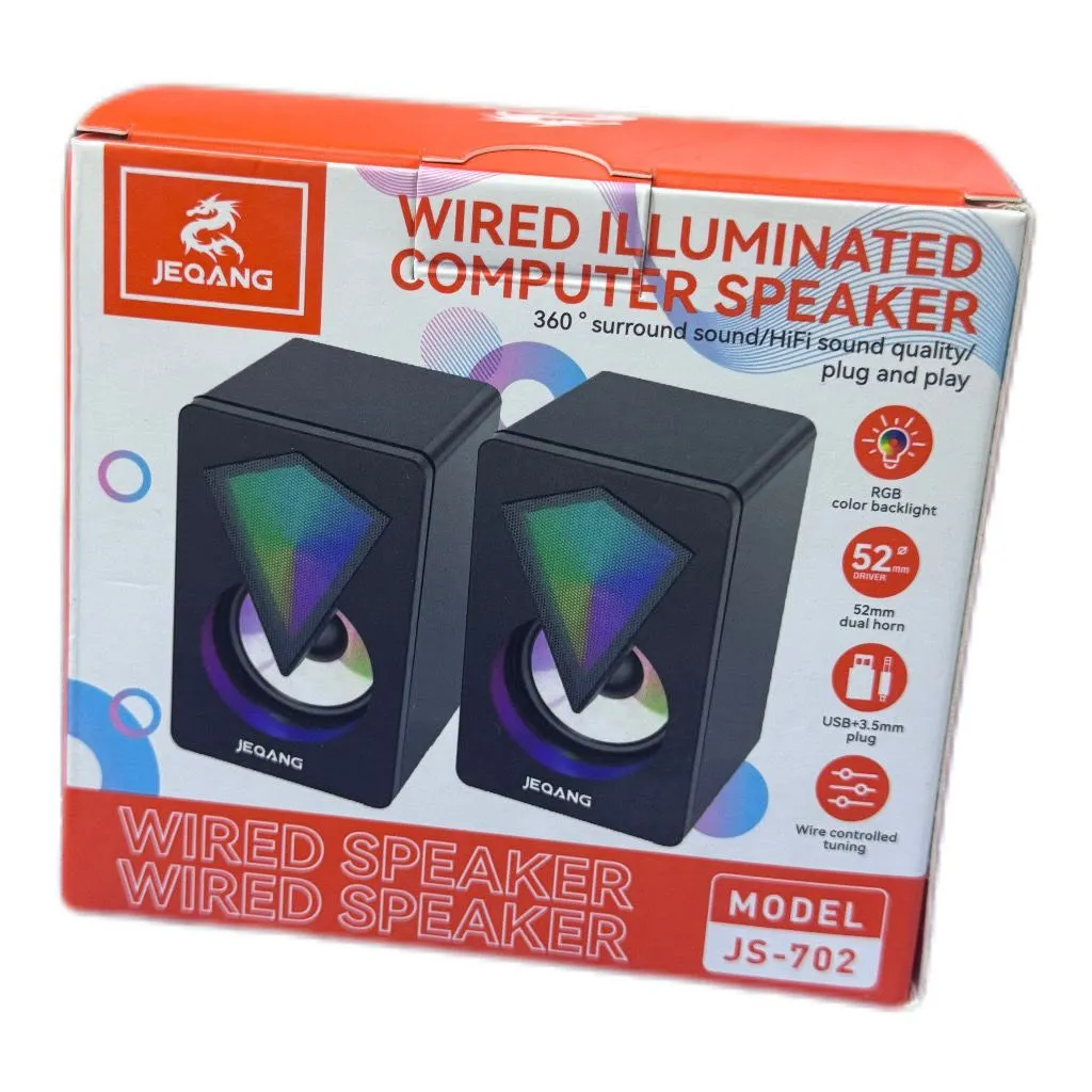 Wired Illuminated Computer Speaker (Model: JEQANG JS-702)