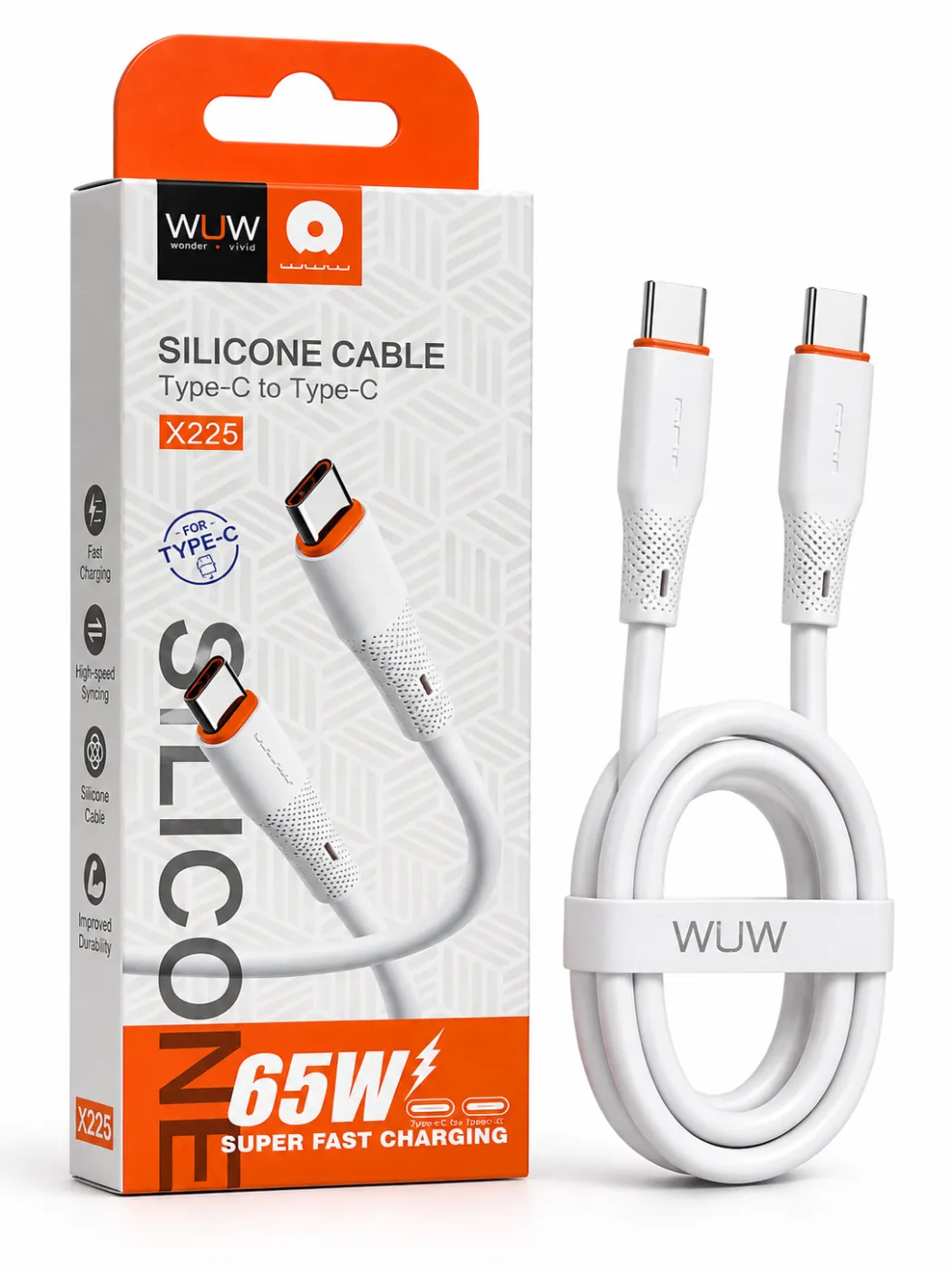 WUW X225 Type-C to Type-C Silicone Cable