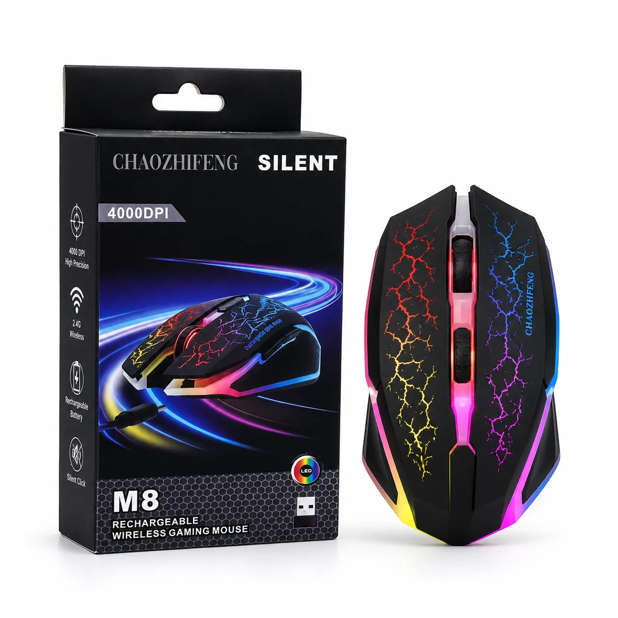Rechargeable Wireless Gaming Mouse (Silent)