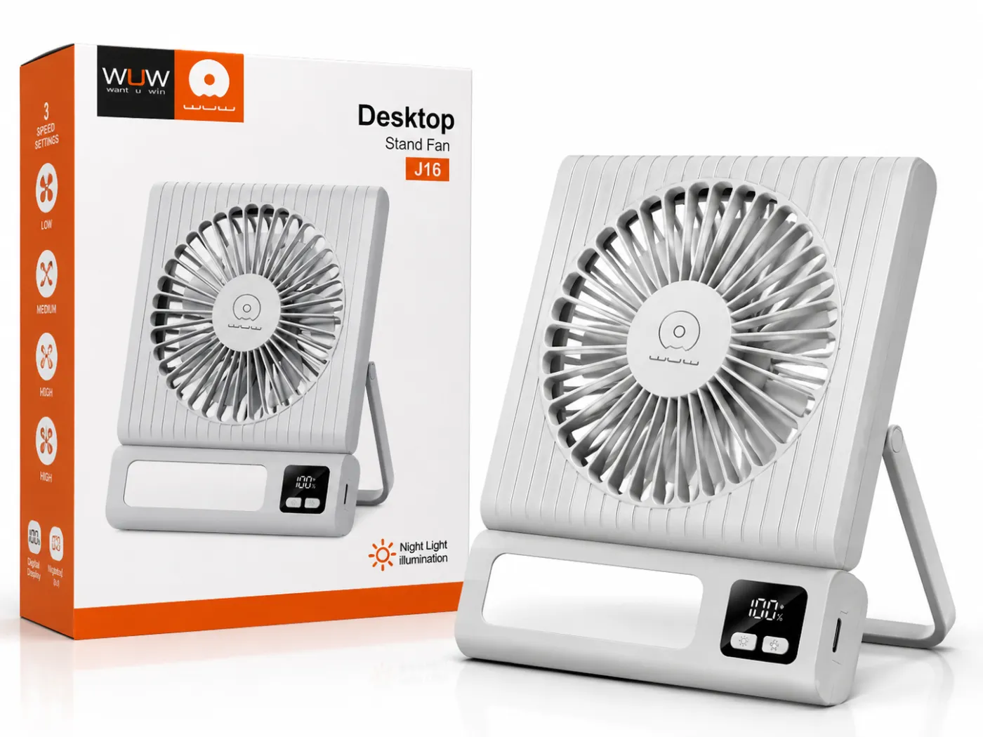 مروحة مكتب رقمية WUW (Desktop Stand Fan)