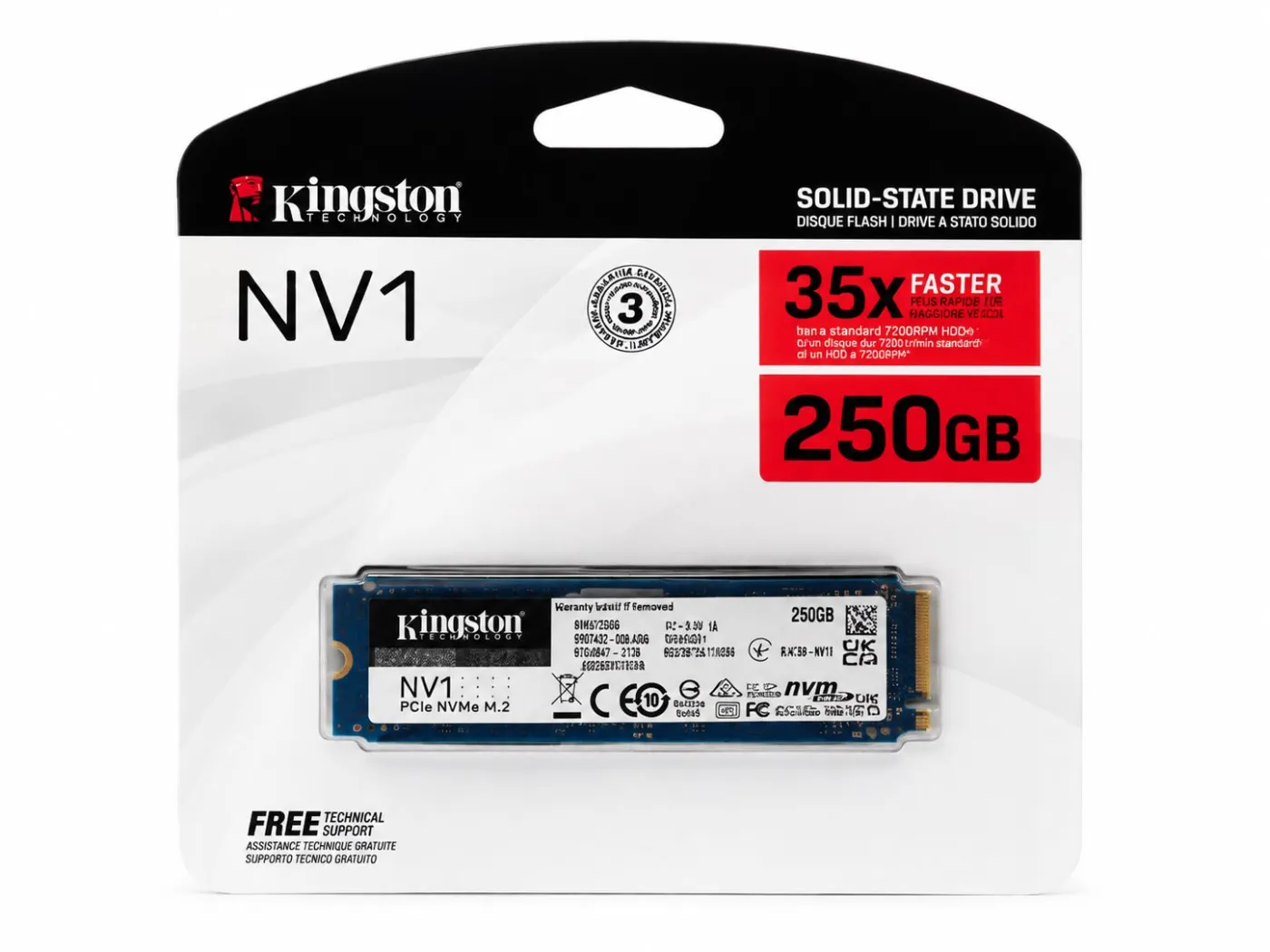 Kingston NV1 250GB PCIe NVMe M.2 SSD