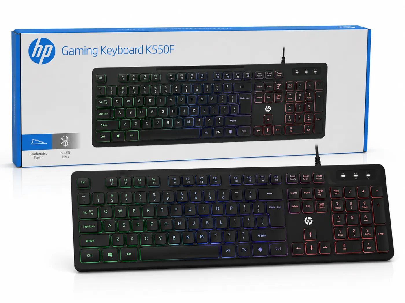 كيبورد العاب اتش بي مضيء بسلك - HP Gaming Keyboard K550F