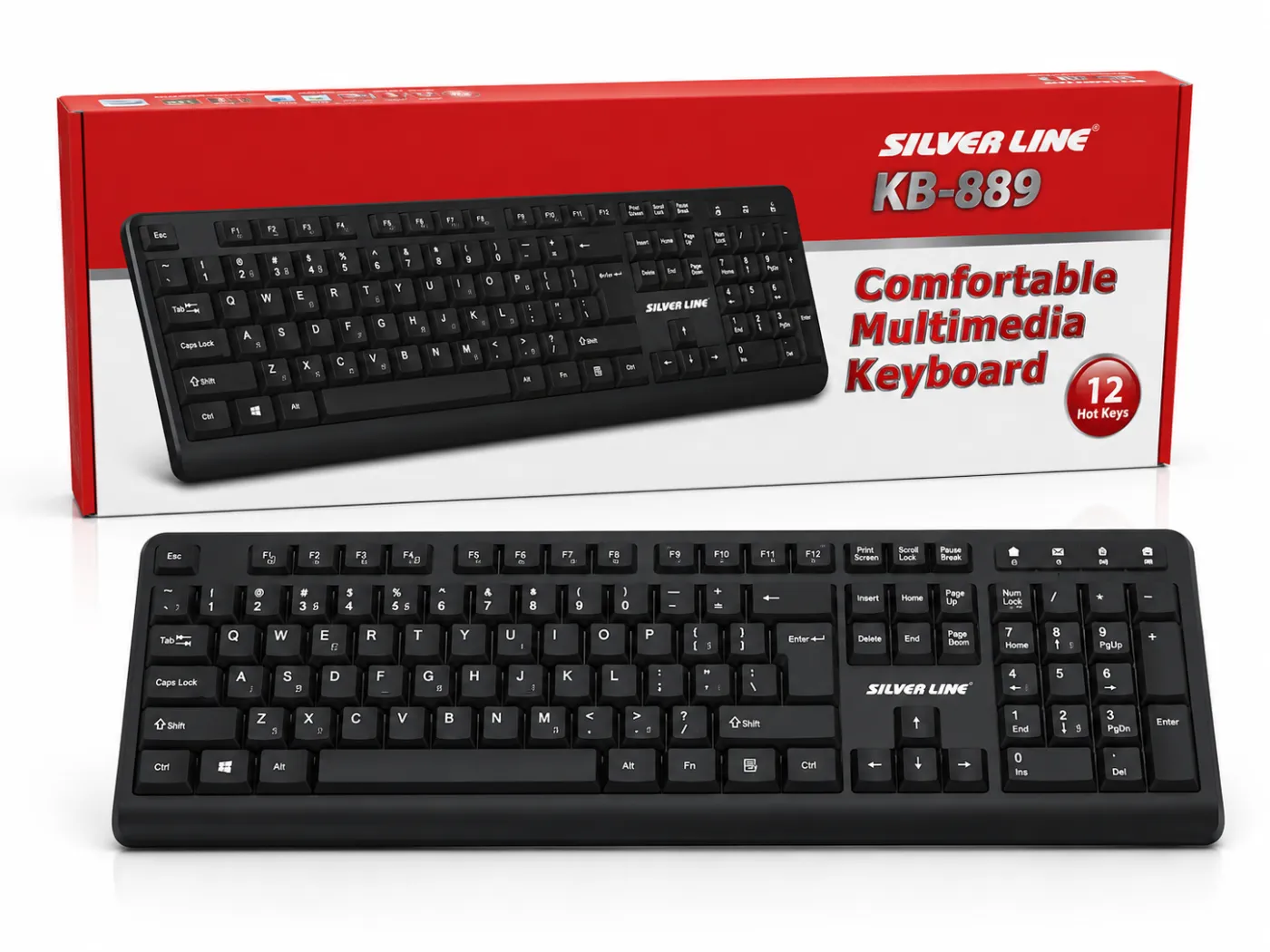 كيبورد مالتيميديا سيلفر لاين - Silver Line Comfortable Multimedia Keyboard KB-889